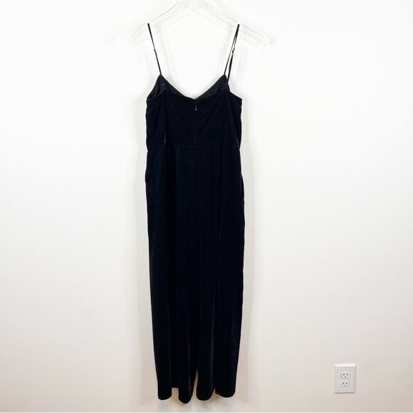 J. Crew Sleeveless Cropped Wide Leg Velvet Jumpsuit 0 Black - Picture 3 of 8